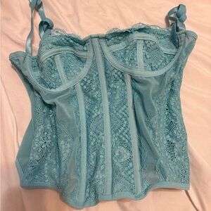 Light Blue Lace Bustier Camisole